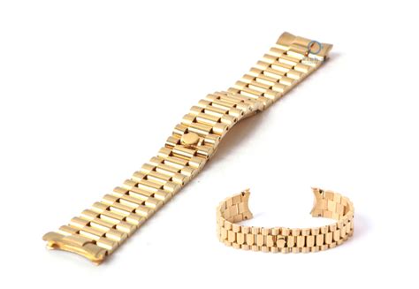 Rolex style horlogeband 18mm staal goud 